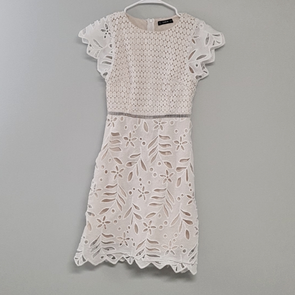 White Knee Length Dress